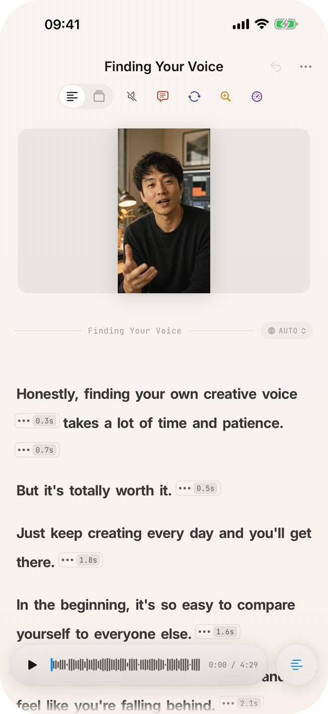 Cuts for iPhone — cutting by word where the take was filmed